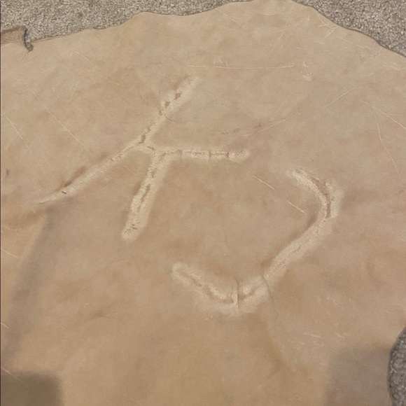 Cowhide Leather Suede Hide Scrap Natural Undyed w/ Branding Brand Crafting Craft - Picture 2 of 12